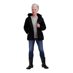 NWT TWO Vince Camuto Women's Full Zip Hooded City Coat Black Size M $180 9D084